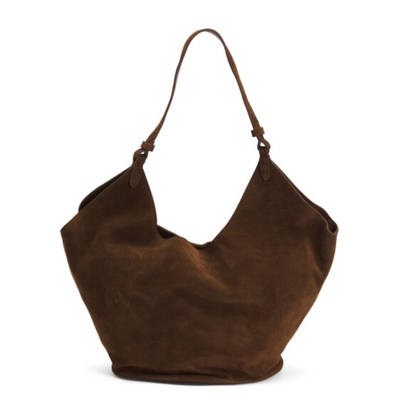 VIOLA CASTELLANI Chocolate Made In Italy Suede Oval Bottom Hobo